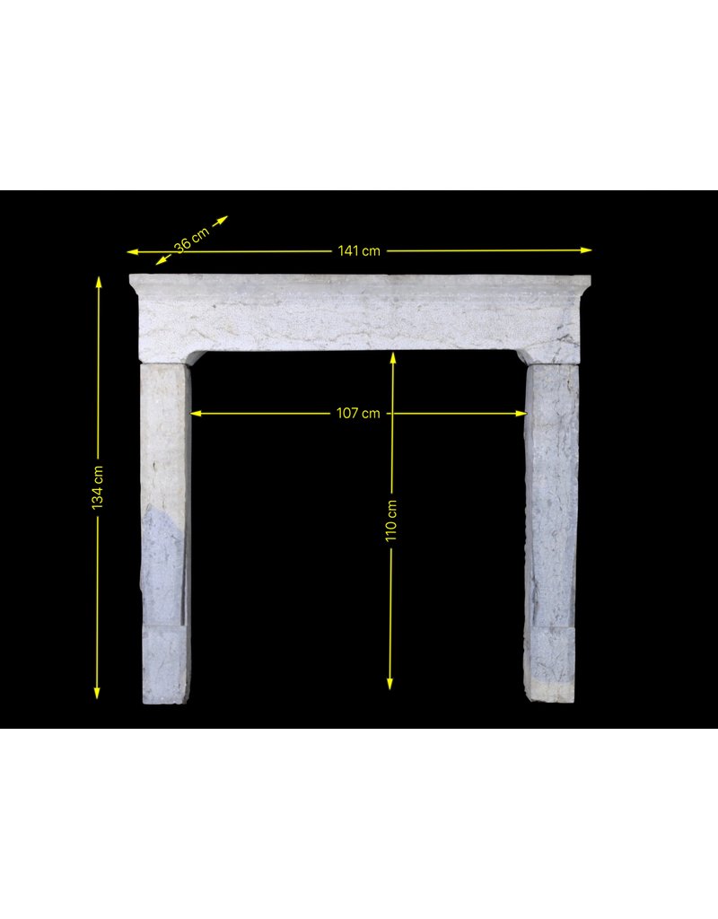 French Rustic Vintage Bicolor Hard Limestone Fireplace Surround