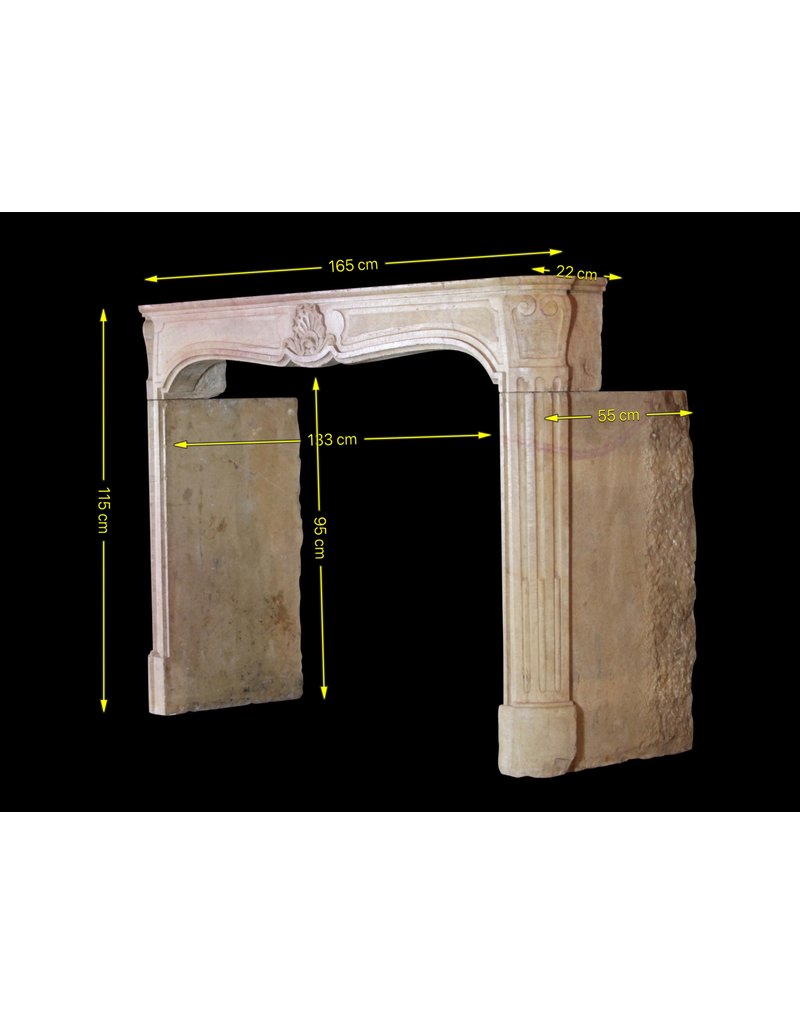 French Bicolor Hard Stone Fireplace Surround
