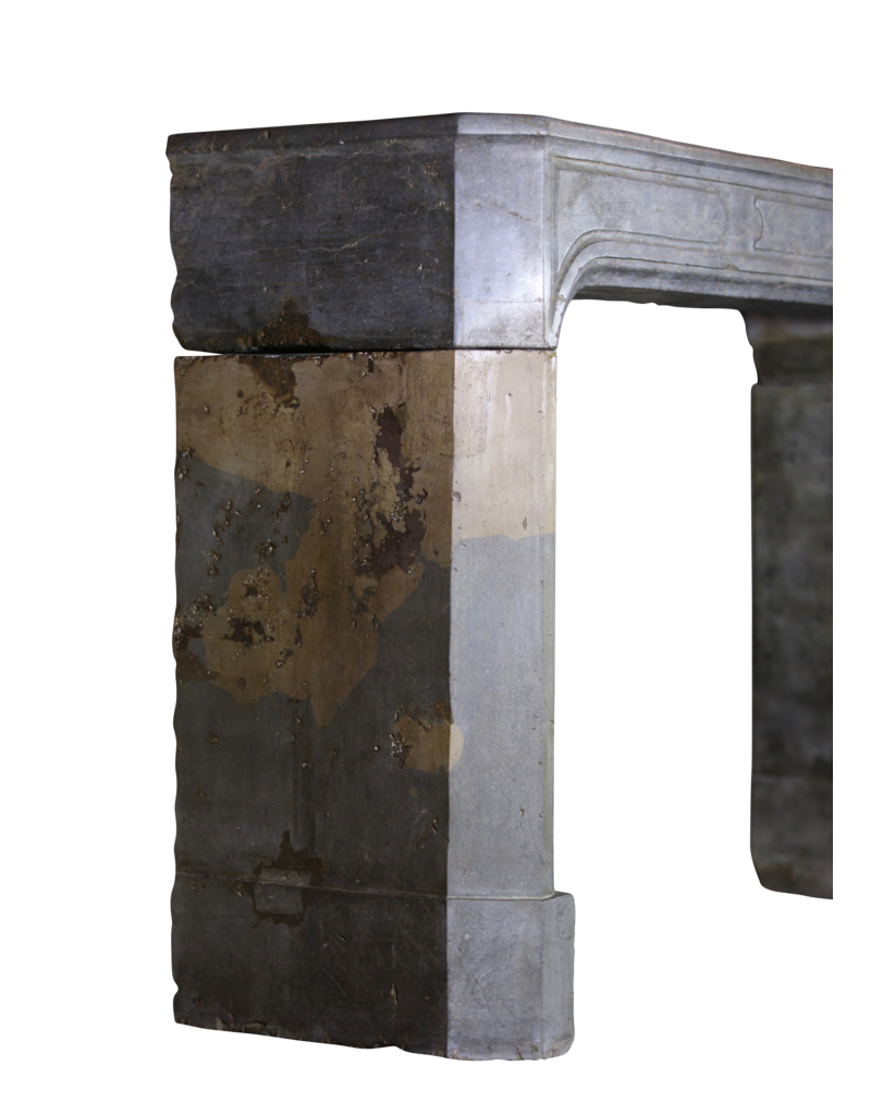 Timeless French Antique Fireplace Surround In Bicolor Bleu Stone