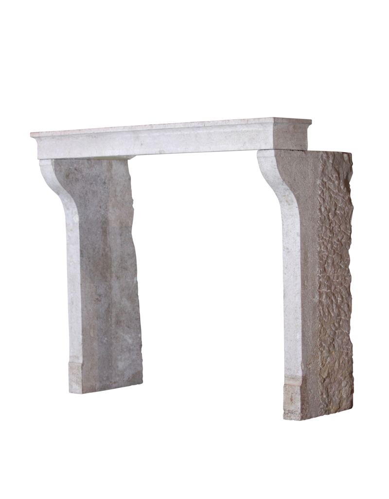 French Country Limestone Antique Fireplace Mantle