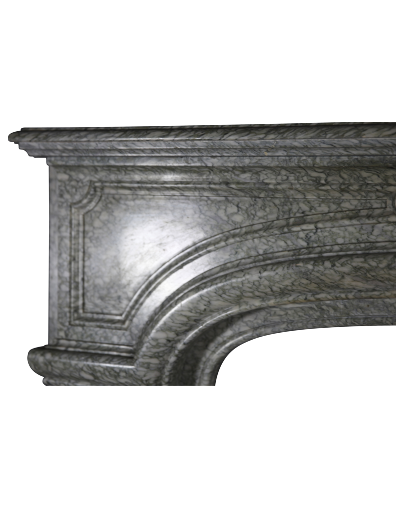 French Campan Vert Marble Vintage Fireplace Surround