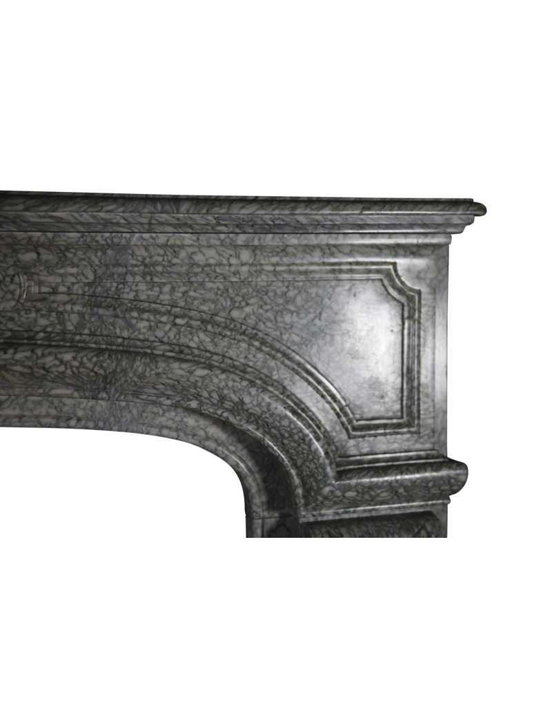 French Campan Vert Marble Vintage Fireplace Surround