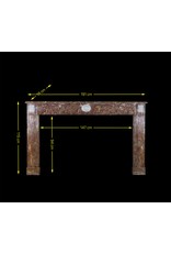 Wide Brown Belgian Marble Vintage Fireplace Surround