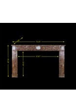 Wide Brown Belgian Marble Vintage Fireplace Surround