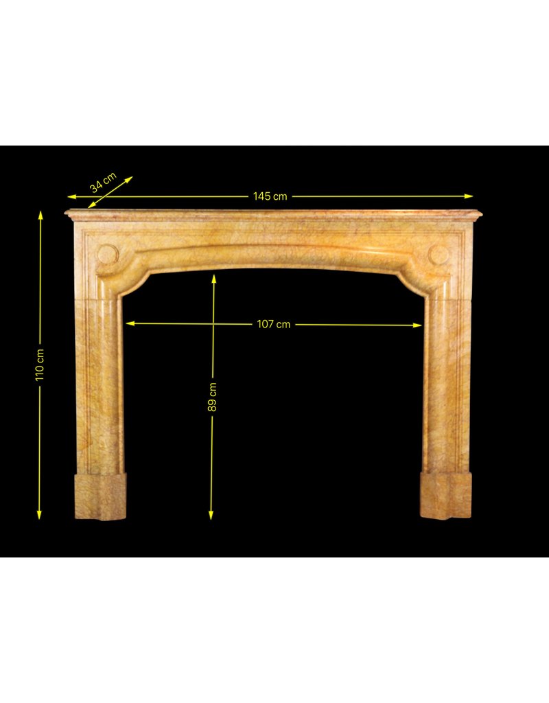 Antique French Fireplace Surround In Yellow Marble