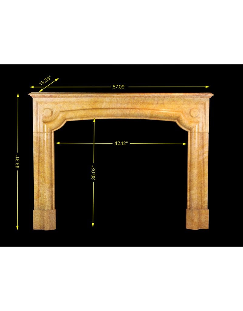 Maison Leon Van den Bogaert Antique French Fireplace Surround In Yellow Marble
