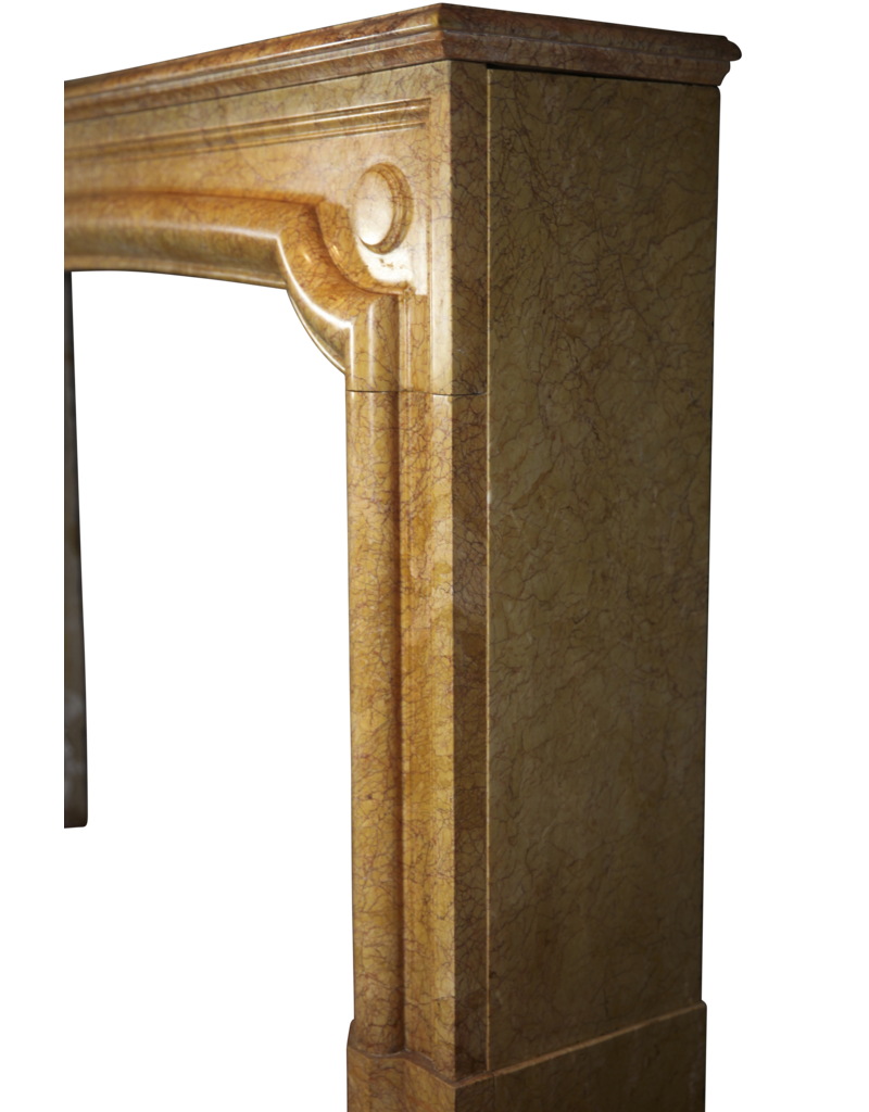 Maison Leon Van den Bogaert Antique French Fireplace Surround In Yellow Marble