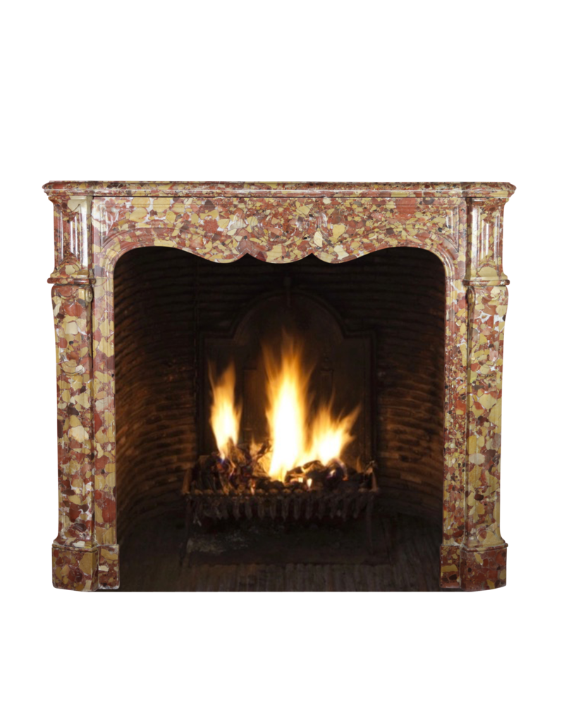 Rich French Pompadour Style Fireplace