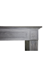 19Th Century Bleu-Grey Color Hard Limestone Fireplace Surround