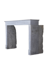 Maison Leon Van den Bogaert Siglo 19 azul-Gris color de piedra caliza dura chimenea