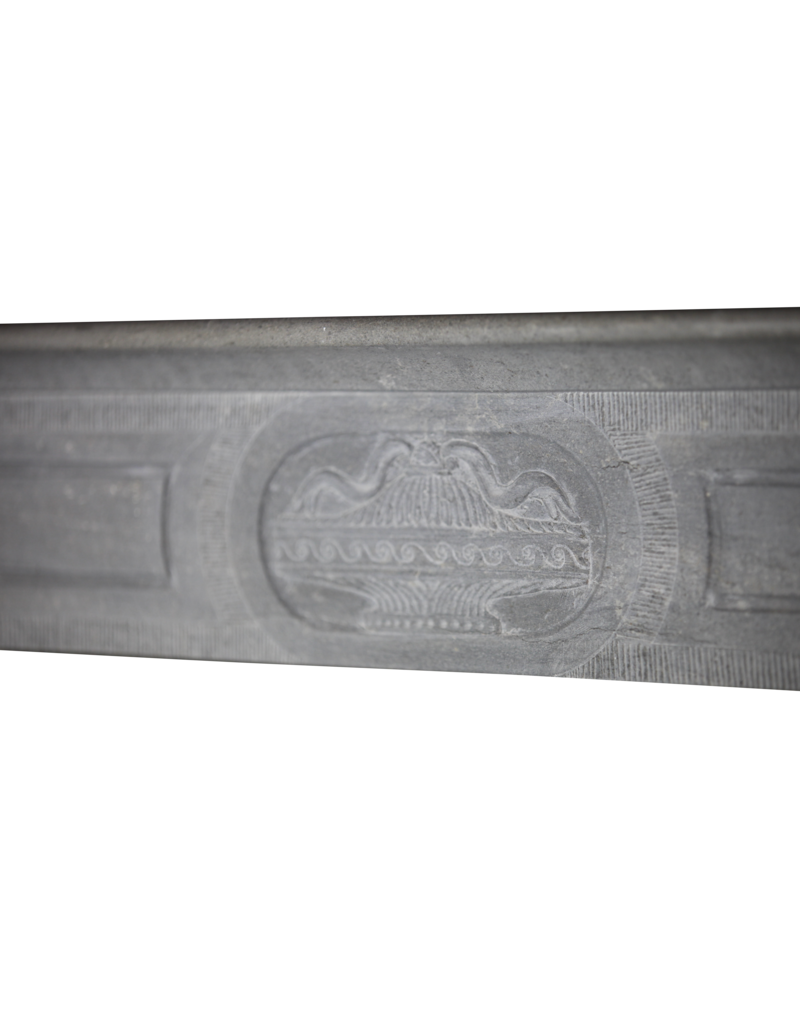 Maison Leon Van den Bogaert Siglo 19 azul-Gris color de piedra caliza dura chimenea