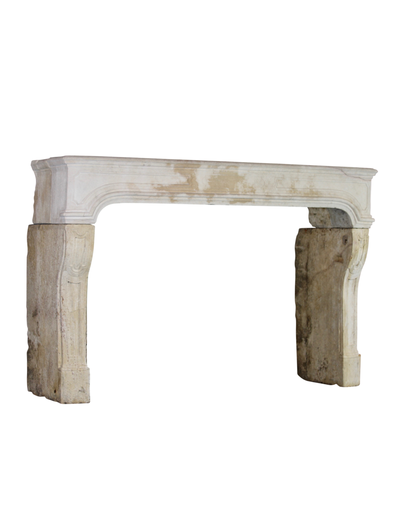 French Country Limestone Antique Fireplace Surround