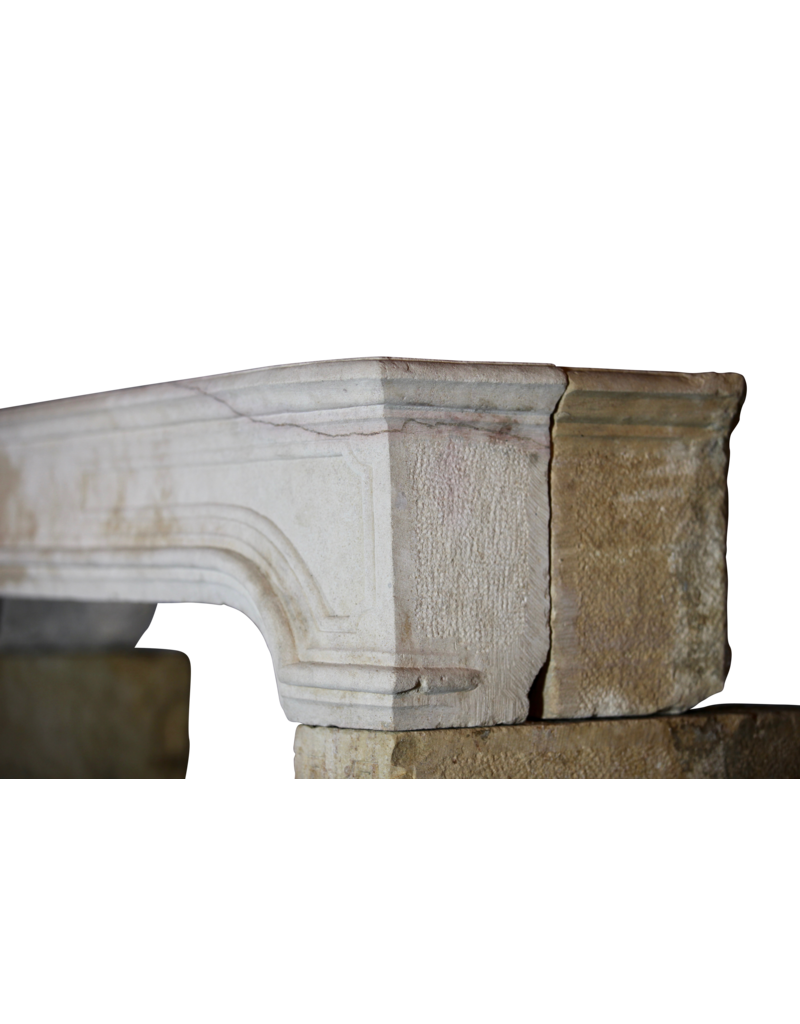 French Country Limestone Antique Fireplace Surround