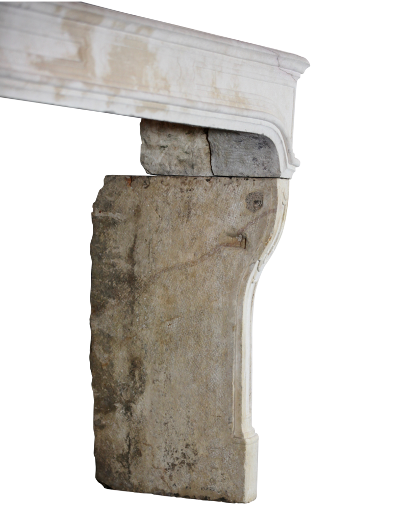 French Country Limestone Antique Fireplace Surround