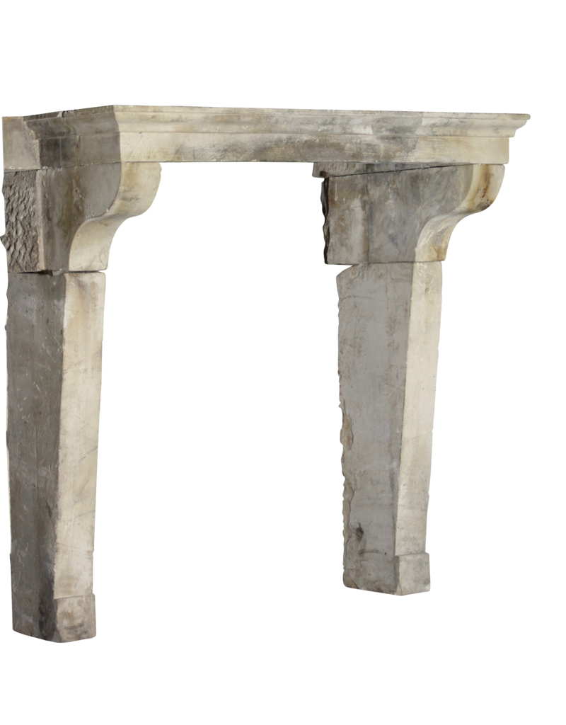 French Country Limestone Antique Fireplace Surround