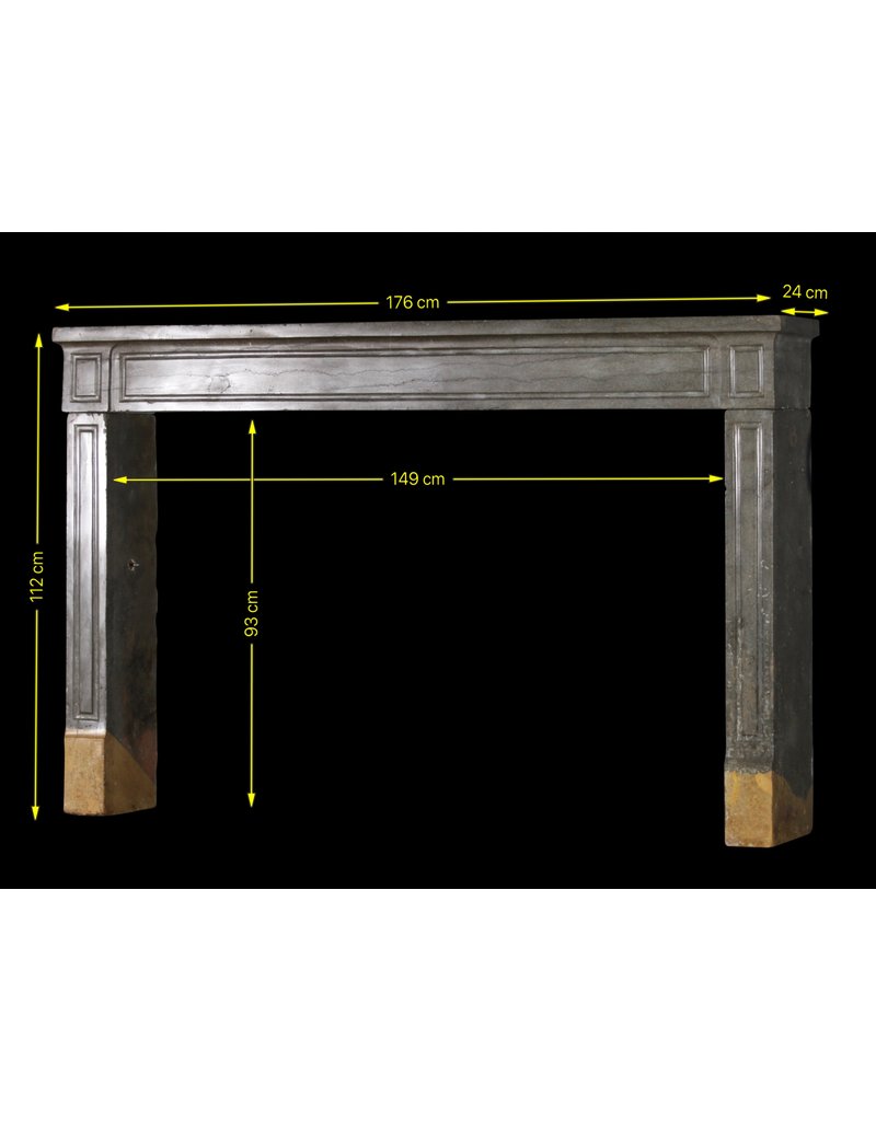 Large Cheminée Française En Pierre Bicolore