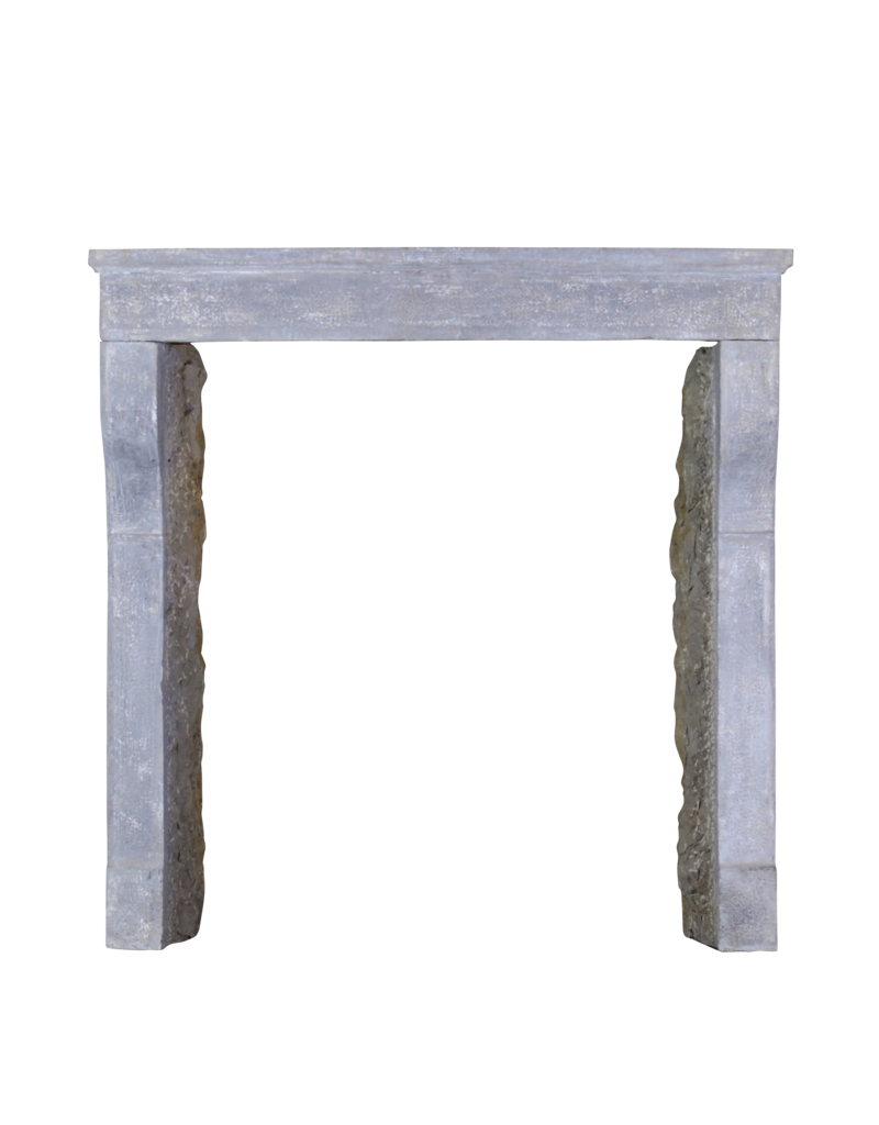 Small French Country Style Limestone Fireplace Surround