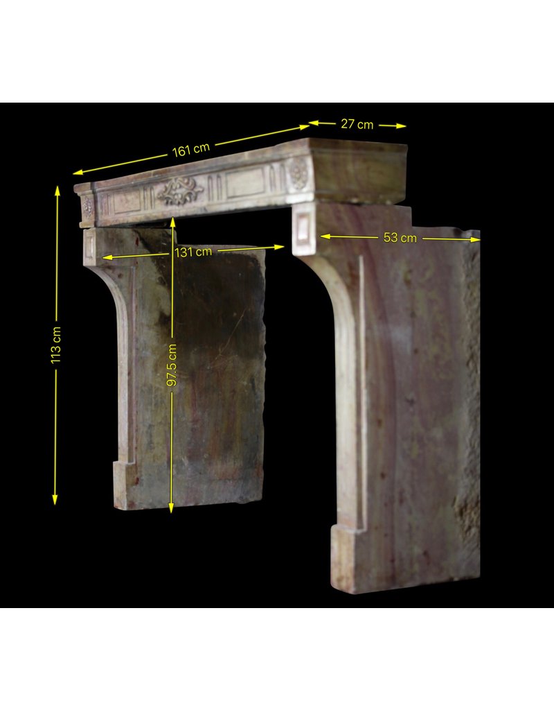 Francés Bicolor Duro De Piedra Caliza Chimenea Surround