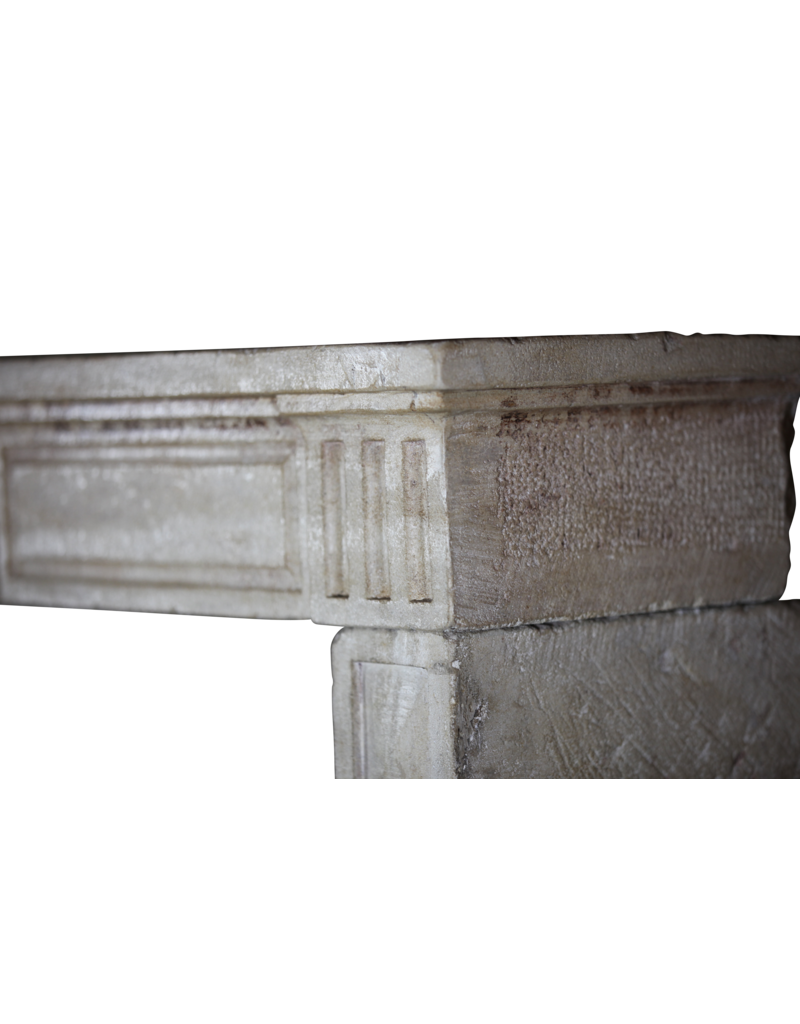 Maison Leon Van den Bogaert Small French Country Limestone Fireplace Surround