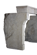Maison Leon Van den Bogaert Small French Country Limestone Fireplace Surround