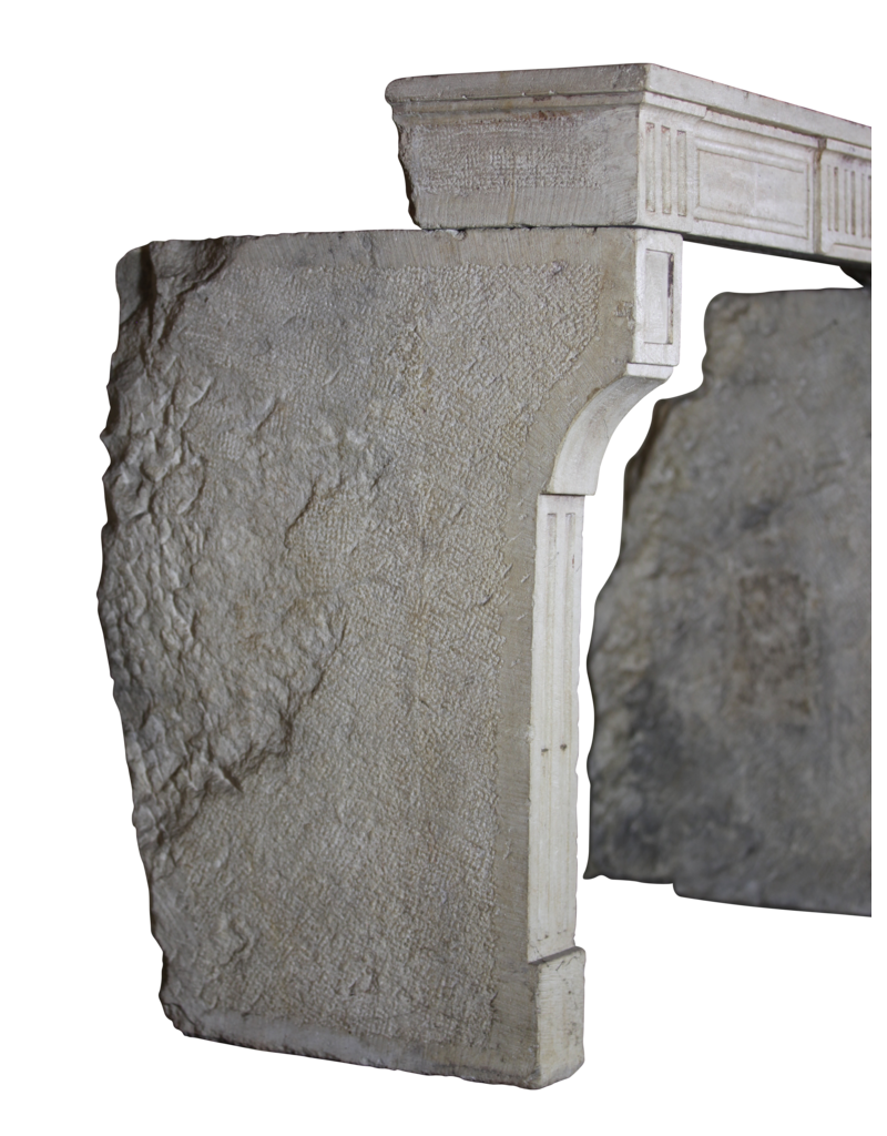 Small French Country Limestone Fireplace Surround