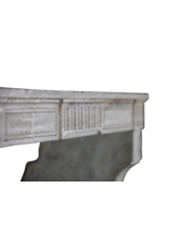 Small French Country Limestone Fireplace Surround