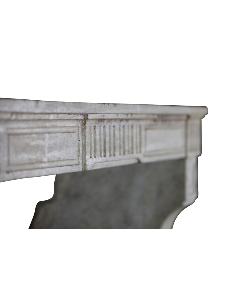 Small French Country Limestone Fireplace Surround