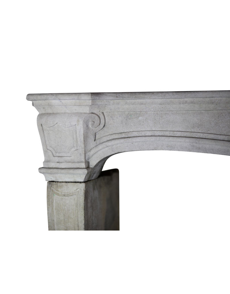 French Classic Rustic Limestone Fireplace Surround