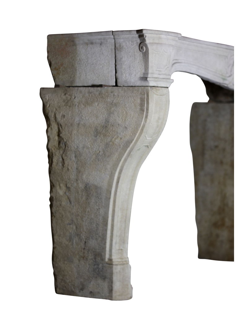 French Classic Rustic Limestone Fireplace Surround