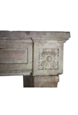 French Pink Marble Stone Vintage Fireplace Surround