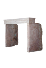 French Pink Marble Stone Vintage Fireplace Surround