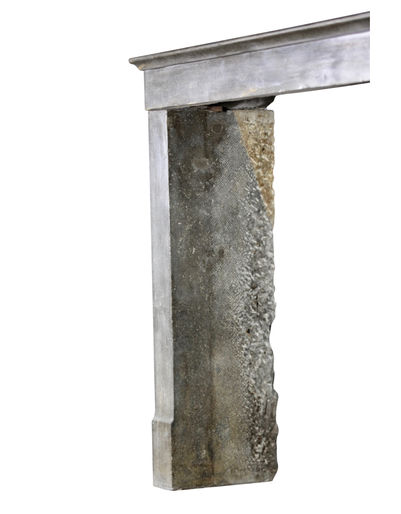 Maison Leon Van den Bogaert Timeless Chic French Bleu Bi Color Stone Antique Fireplace Surround