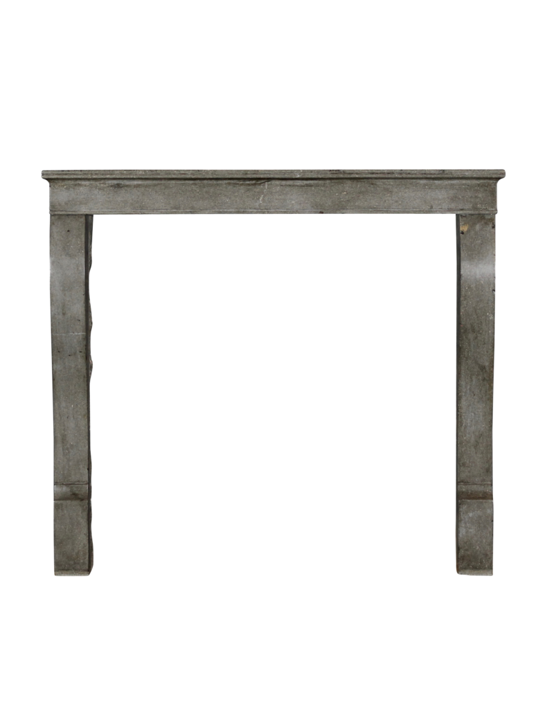Small Timeless Grey Stone French Fireplace Surround