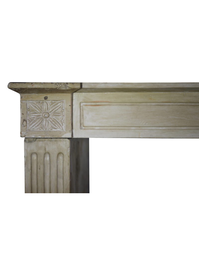 Delicate Directoire Style Marble Stone Fireplace Mantle