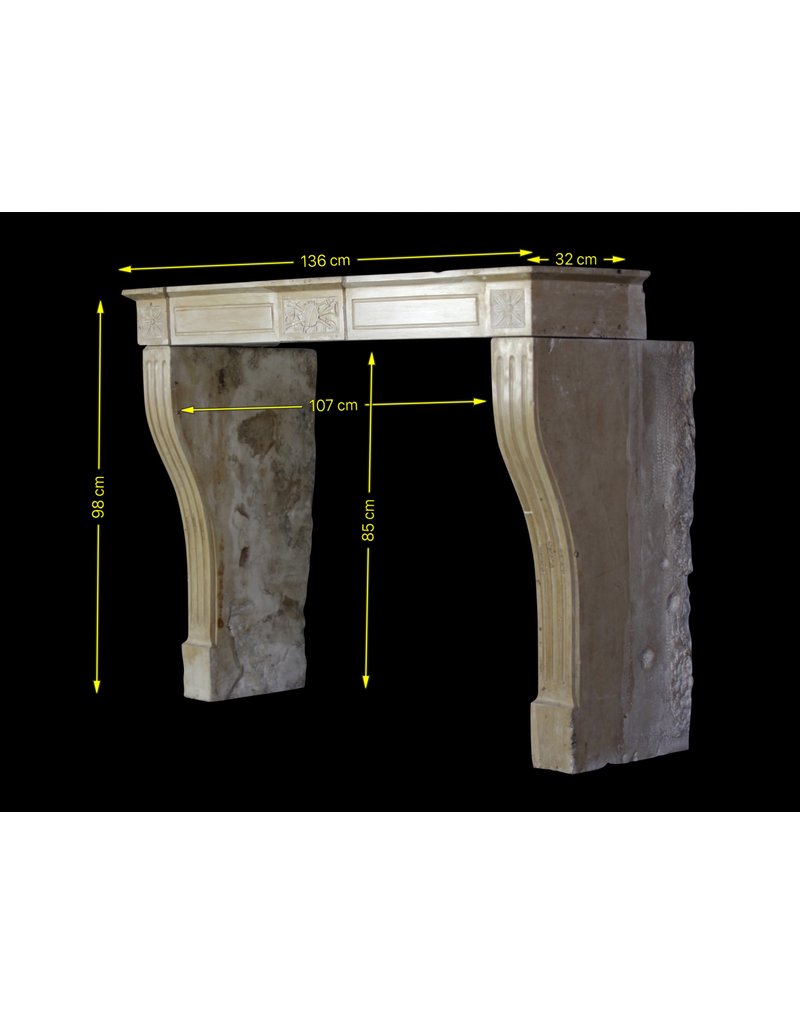 Delicate Directoire Style Marble Stone Fireplace Mantle