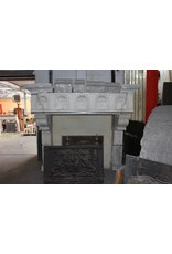 Grand French Country Style Limestone Antique Fireplace Surround