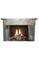 Massive French Country Style Antique Fireplace Surround In Hard Limestone