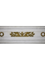 Maison Leon Van den Bogaert Französische Vintage-Kaminumrandung aus weißem Statuario-Marmor mit Messing