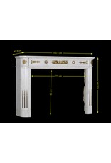 Maison Leon Van den Bogaert Französische Vintage-Kaminumrandung aus weißem Statuario-Marmor mit Messing