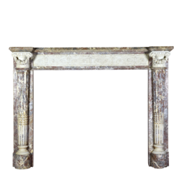 18Th Century Bicolor Marble Antique Fireplace Surround