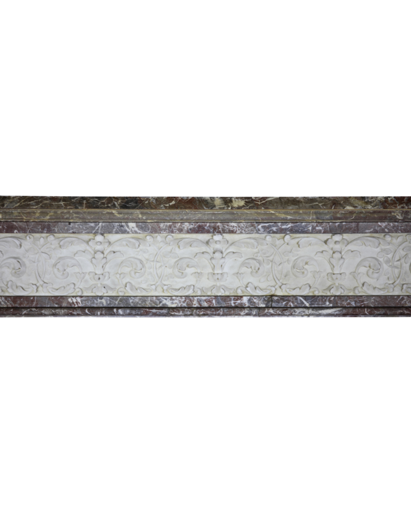 18Th Century Grand Quality Bicolor Marble Antique Fireplace Surround