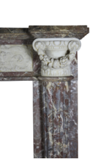18Th Century Grand Quality Bicolor Marble Antique Fireplace Surround