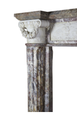 18Th Century Grand Quality Bicolor Marble Antique Fireplace Surround