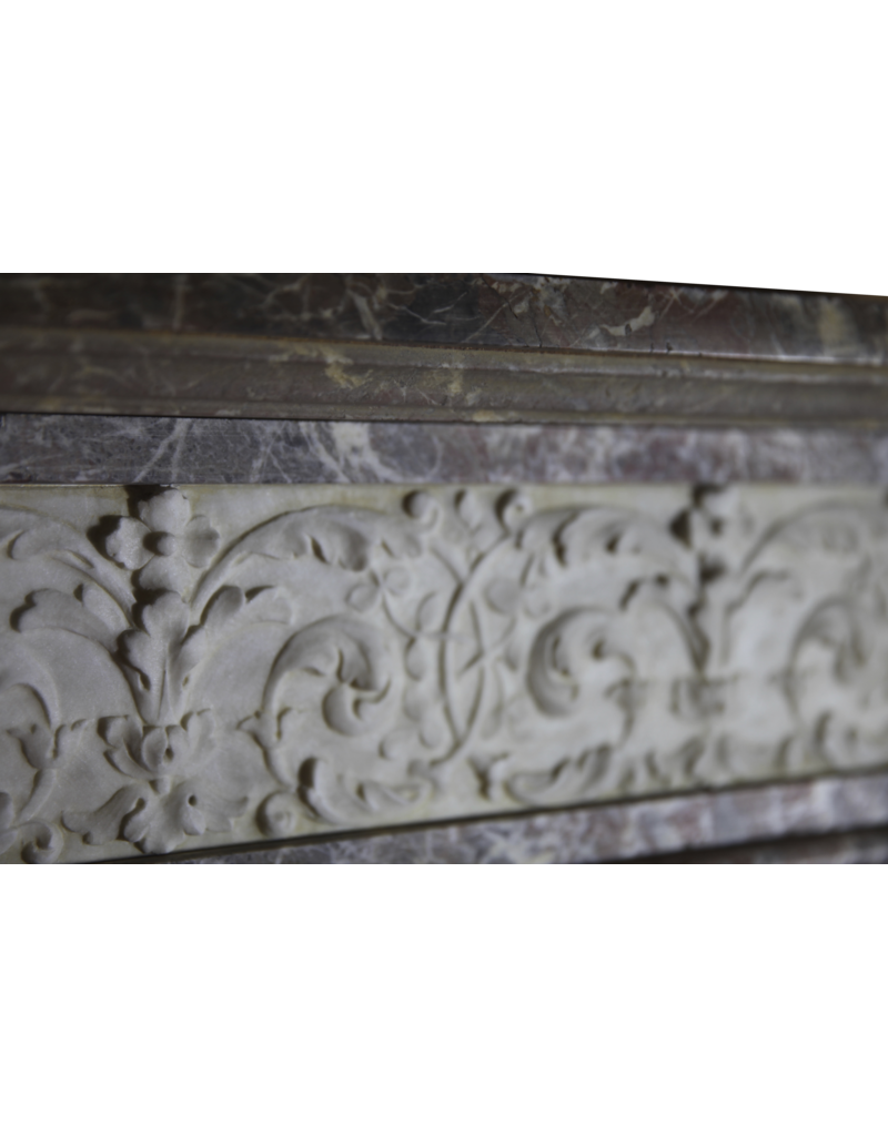 18Th Century Grand Quality Bicolor Marble Antique Fireplace Surround