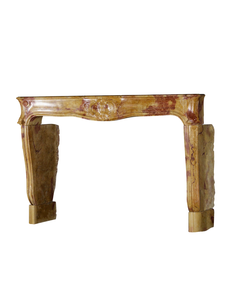 Maison Leon Van den Bogaert Elegante von der Natur geschaffene französische Kaminumrandung aus Kalkstein