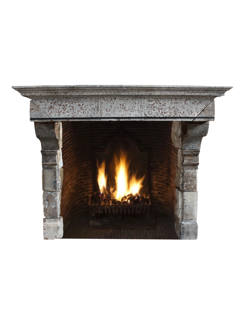 Maison Leon Van den Bogaert Grand 16Th Century French Country Style Antique Fireplace Surround