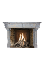 Grand French Vintage Fireplace Surround In Hard Limestone