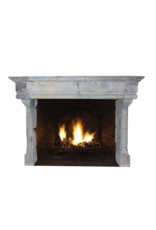 Grand French Vintage Fireplace Surround In Hard Limestone