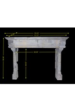 Grand French Vintage Fireplace Surround In Hard Limestone