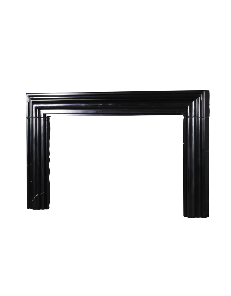 Grand Black Belgian Marble Bolection Fireplace Surround